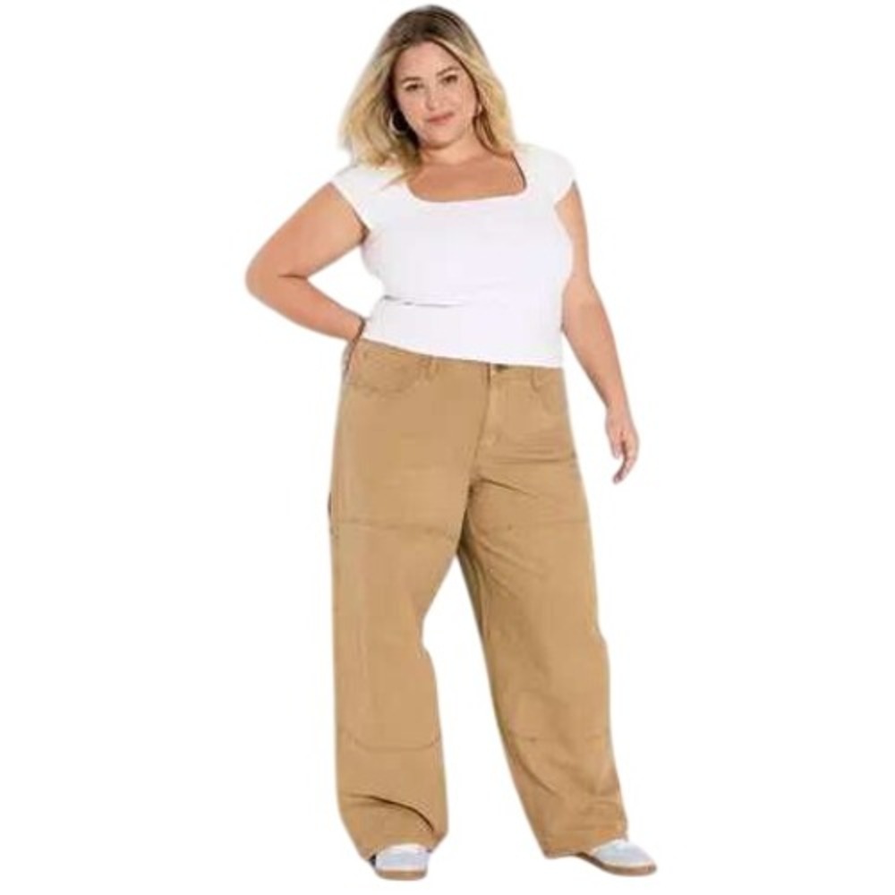 Wild Fable Women's Khaki Relaxed Fit Utility Trousers Carpenter Pants Size‎ 16